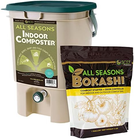 Green five gallon indoor bokashi kit