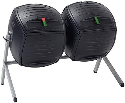 Dual chamber rotating compost tumbler 80 gal
