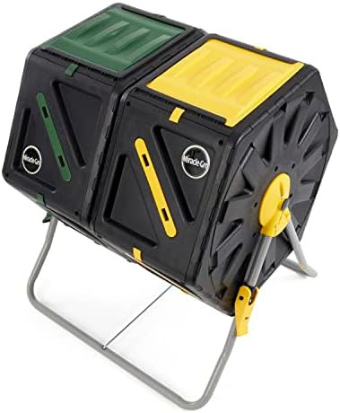 Small dual chamber rotating compost tumbler