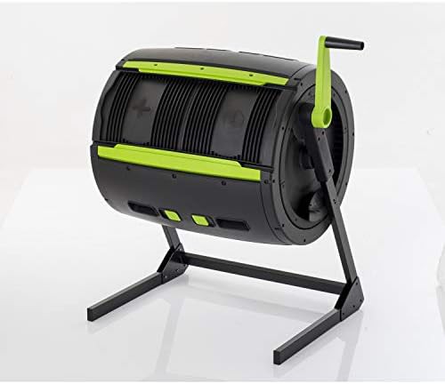 Dual stage outdoor rotating tumbler bin