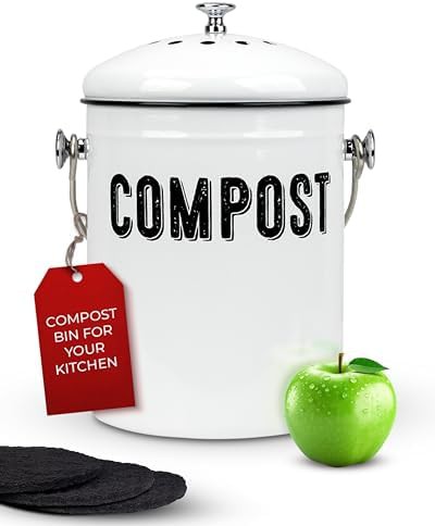 Countertop bin with three charcoal filters