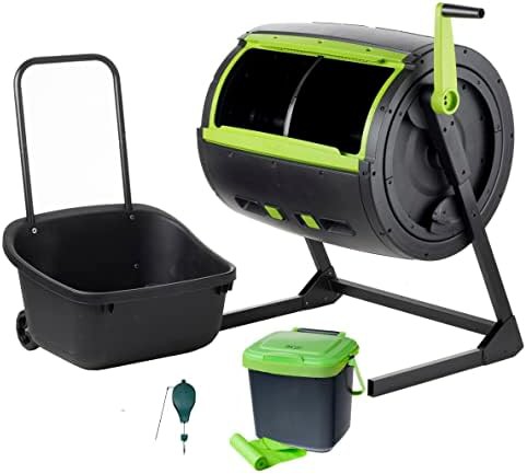 Two stage tumbler with cart and caddie