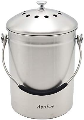 Stainless steel countertop compost waste pail