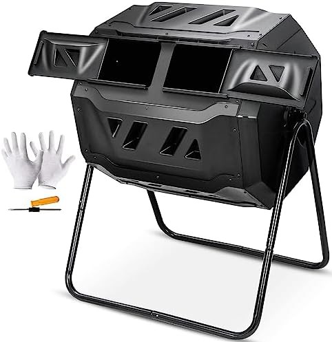 Outdoor yard waste tumbler bin 43 gallon