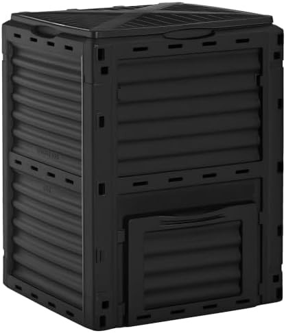 Black eighty gallon upright garden bin