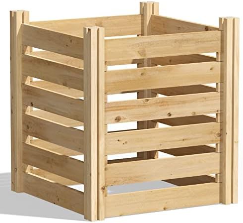 Premium cedar wood slat composter