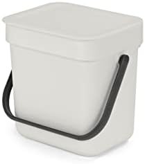 Light gray small countertop food scrap bin