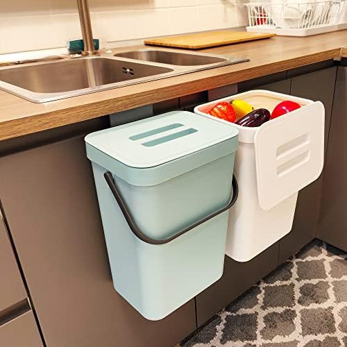 Blue under sink stationary compost bin