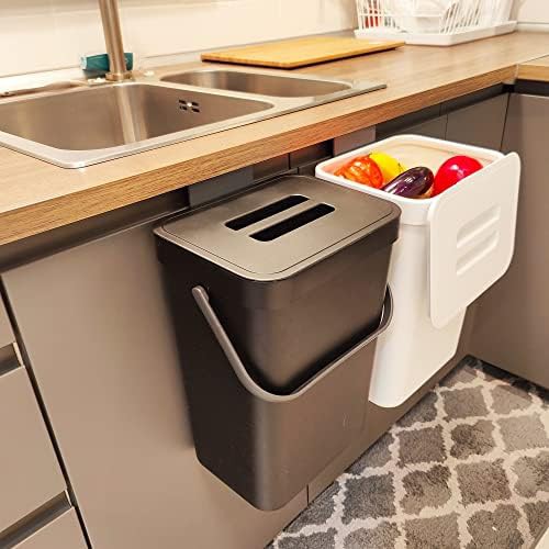 Black under sink kitchen compost bin