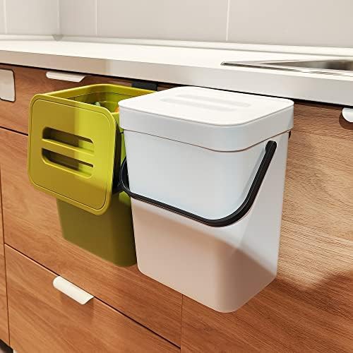 Cabinet door hanging trash and compost bin