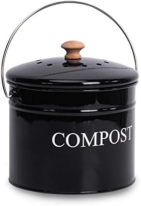 Classic metal countertop composter with lid