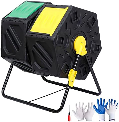 All season dual chamber compost tumbler