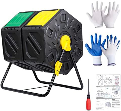 Dual chamber tumbling composter 37 gallon