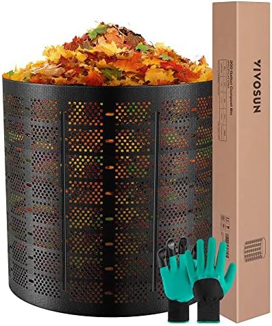 Large expandable outdoor bin with gloves