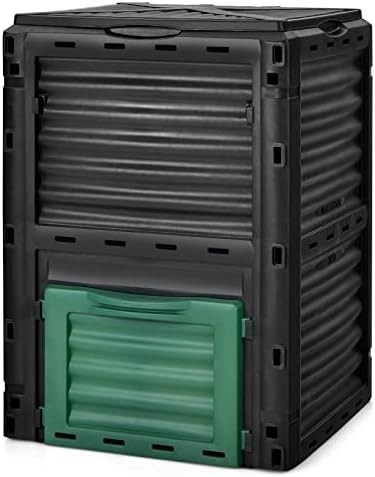 Large black stationary garden composter