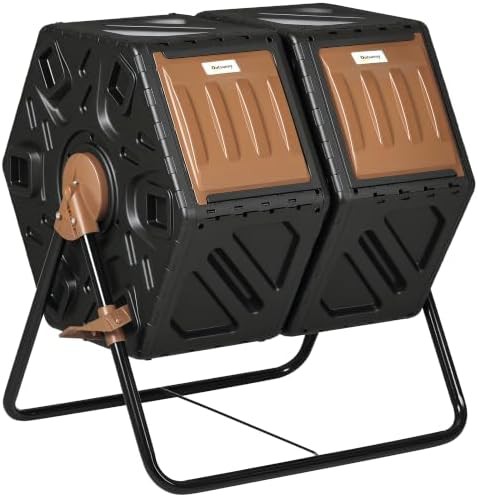 Compact dual chamber bin with steel legs