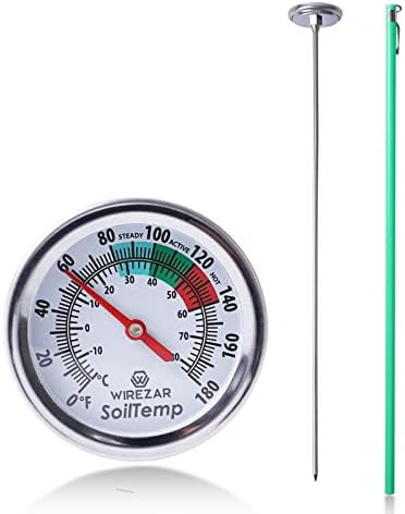 Long stainless steel compost thermometer