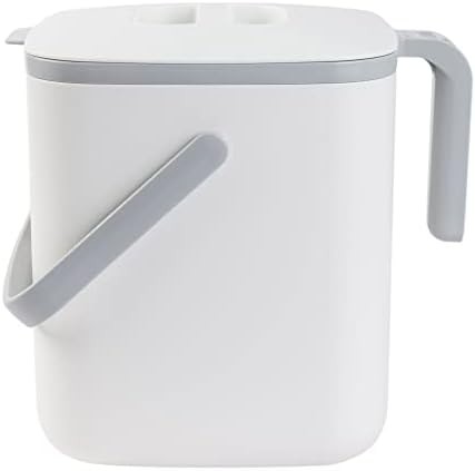 White five liter countertop scrap bucket