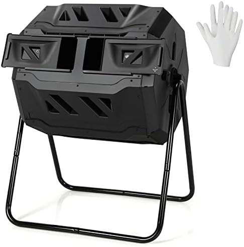Dual chamber rotating outdoor tumbling composter