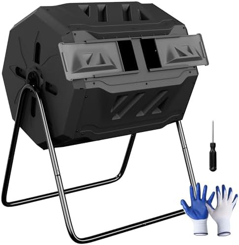Dual chamber rotating forty three gallon tumbler