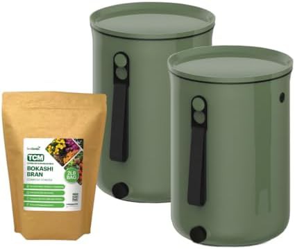 Bokashi bin with compost starter bran
