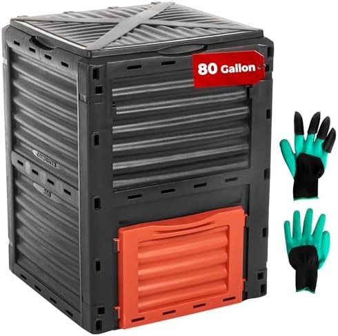 Large eighty gallon outdoor stationary bin