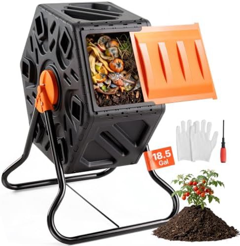 Compact single chamber rotating tumbler 18.5 gallon