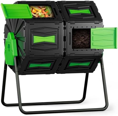 Dual chamber outdoor tumbler with green doors