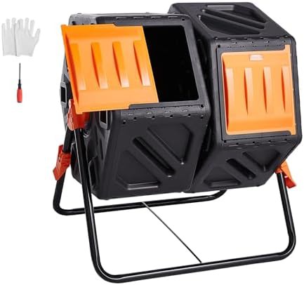 Rotating dual chamber garden tumbler 37 gallon