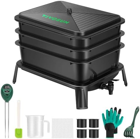 Three layer indoor worm composting bin