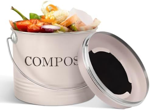 Basic metal 1.3 gallon countertop bin