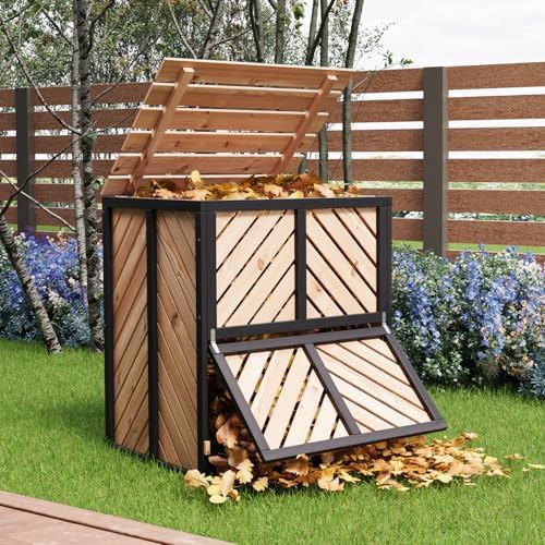 Large cedar wood compost bin