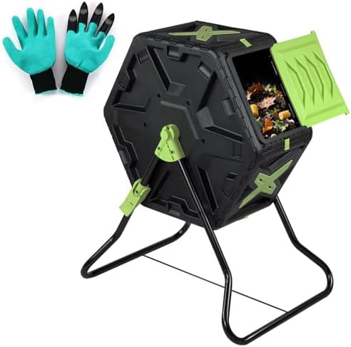 Compact outdoor garden compost tumbler 21 gallon