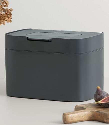 Graphite black countertop bin with inner bucket
