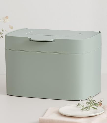 Sage green kitchen composter with filter