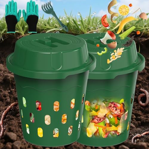 Green inground worm farm 8L two pack