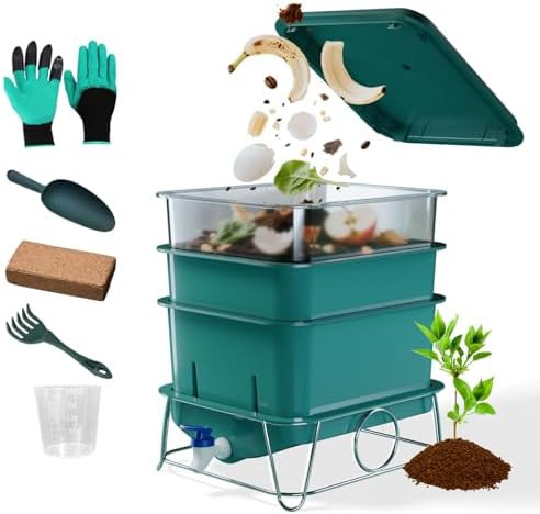 Three tray indoor worm compost bin