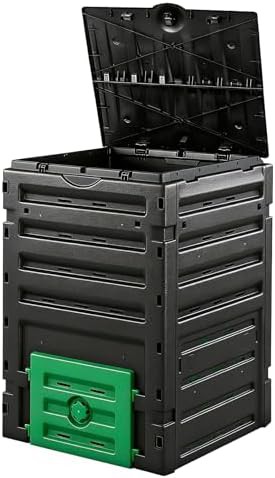 Large black stationary garden waste bin