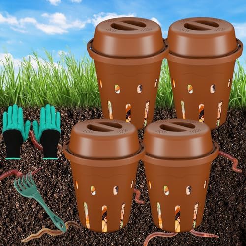 Tan mini inground worm farm 4 pack