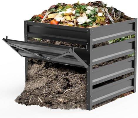 Large wire mesh outdoor compost bin