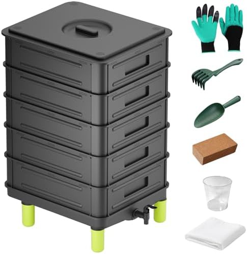 Five layer black worm composter 85L