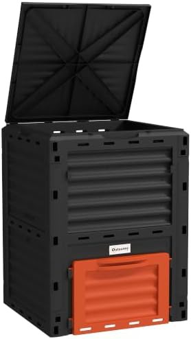 Large orange eighty gallon garden composter