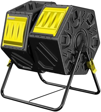 Rotating outdoor tumbler with dual chambers