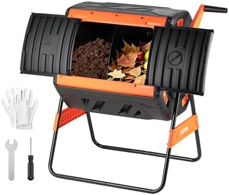 Large dual chamber rotating composter 53 gallon