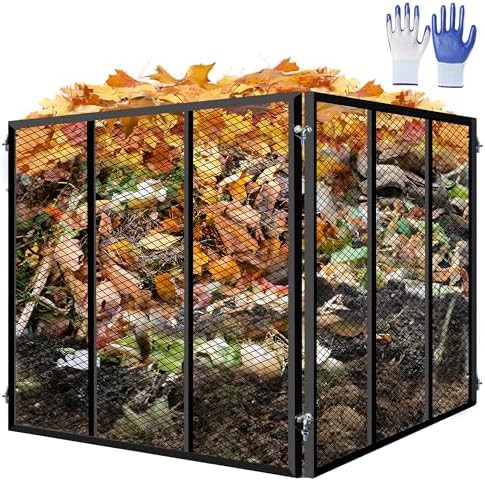 Large black wire mesh outdoor bin