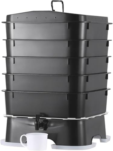 Black five tray food waste recycler