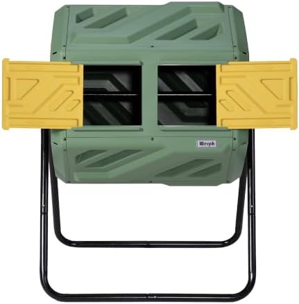 Grass green outdoor dual chamber compost bin