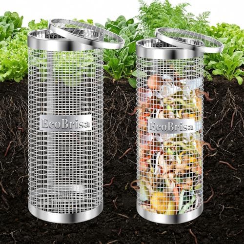 Underground metal worm composting bin pair