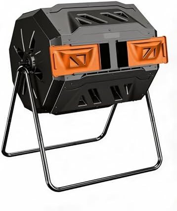 Large 43 gal tumbler with orange accents