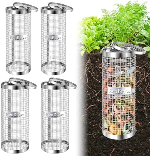 Four pack underground metal worm bins